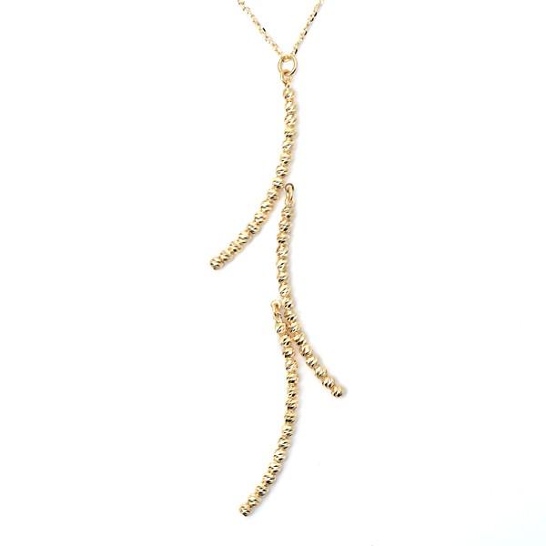 ロングネックレス K18 ネックレス 60cm 18金 ネックレス ミラーボール スイング スウィング バー デザイン 18k ネックレス K18YG/K18WG スライド式長さ調節可の画像