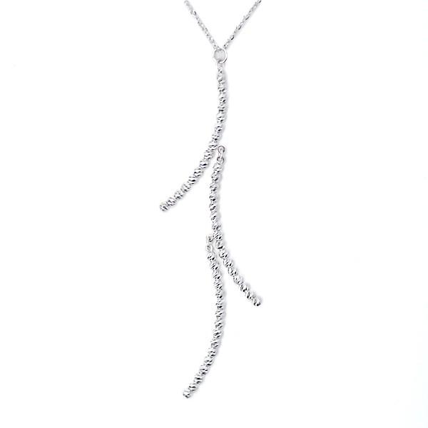 ロングネックレス K18 ネックレス 60cm 18金 ネックレス ミラーボール スイング スウィング バー デザイン 18k ネックレス K18YG/K18WG スライド式長さ調節可の画像