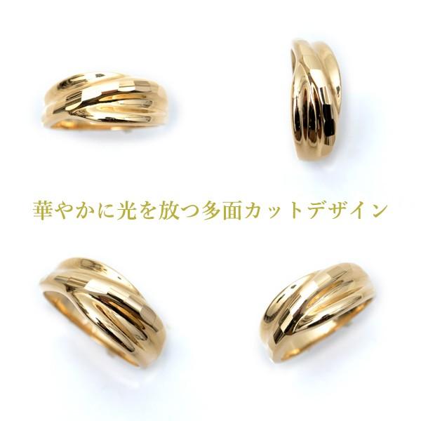 18金 リング k18 指輪 ゴールド キラキラ 多面 カットリング K18 Ring