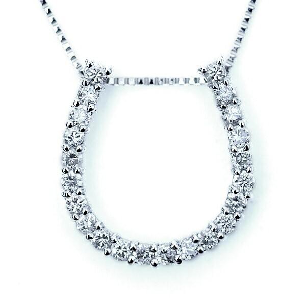 4℃ ネックレス ダイヤ ダイヤモンド ホースシュー Pt850 4℃ ヨンドシー Pt850プラチナ ダイヤ ネックレス ダイヤモンド