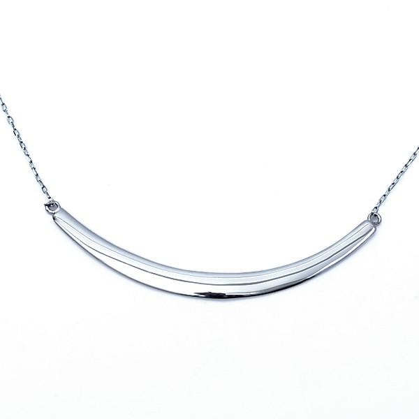プラチナ ネックレス スマイル レディース 約50cm 月形 大 アーチ バー
