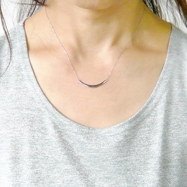 プラチナ ネックレス スマイル ネックレス レディース 約43cm 月形 アーチ ネックレス バーネックレス Pt900 Pt850の画像
