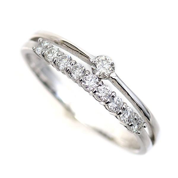 結婚 10周年 記念日 天然 ダイヤモンド リング 指輪 18金ホワイト