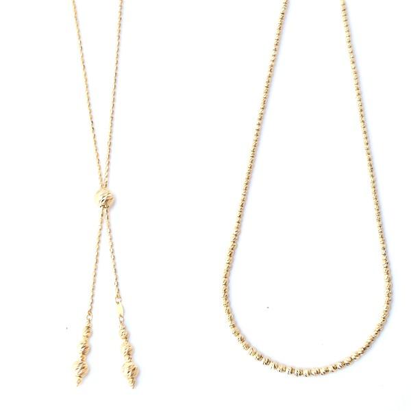 18金 ミラーボール 新カットボール グラデーションネックレス 18金 ミラーボール 新カットボール グラデーションネックレス
