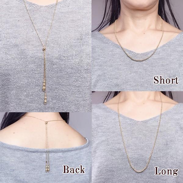 18金 ミラーボール 新カットボール グラデーションネックレス