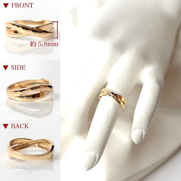 18金 リング 指輪 k18リング 18金ゴールド 多面カット ウェーブライン