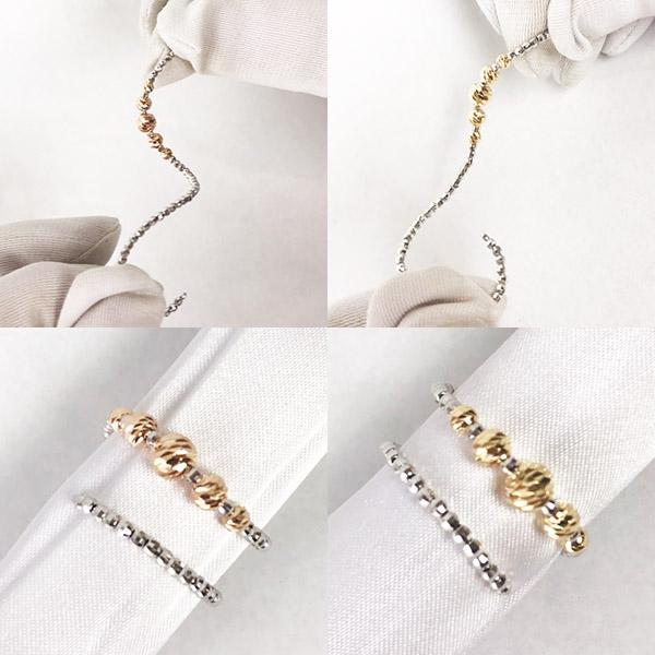 K18二連ボールチェーンリング 466K2508 K18二連ボールチェーン