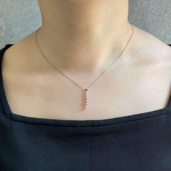 七色 ネックレス 7色 天然石 ペンダント 7カラー アミュレット