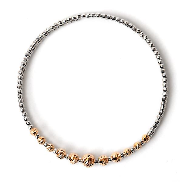 ブレスレット レディース k18 18金 5mm玉入り ミラーボール