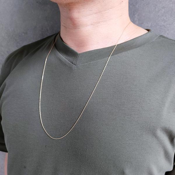 ロングネックレス k10 YG 約70cm スライドピン アズキチェーン