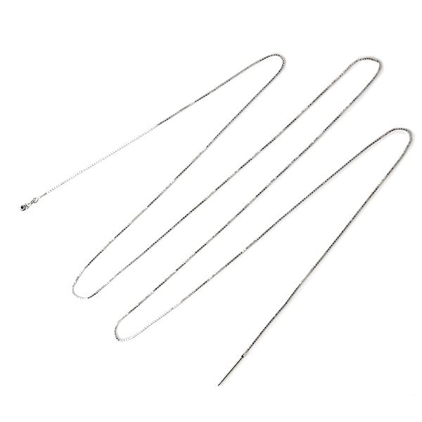 ロングネックレス k10 WG 約70cm スライドピン ベネチアン チェーン