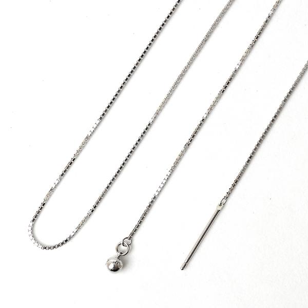 ロングネックレス k10 WG 約70cm スライドピン ベネチアン チェーン