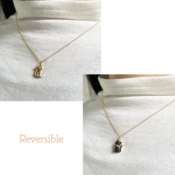 K18 K18WG ネックレスチャーム リバーシブル✨ k18WGリバーシブルネックレス
