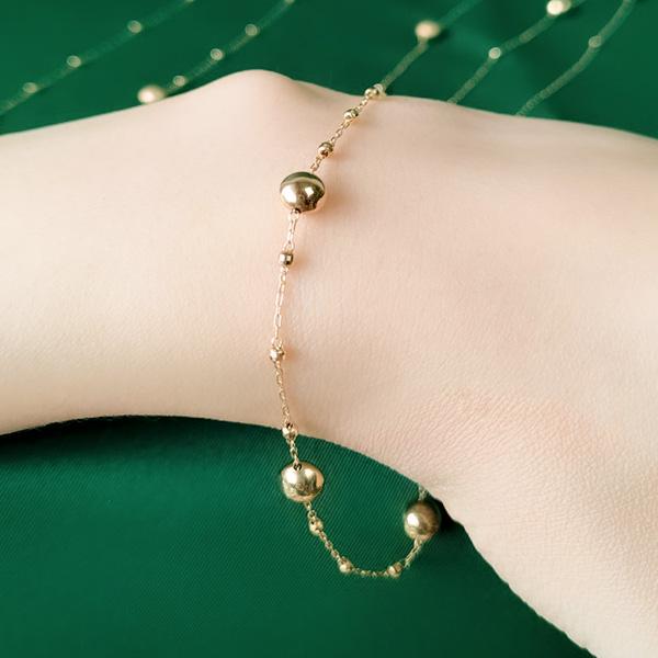 k18 ブレスレット レディース 18金 ステーション マカロン型 約5.7mm玉