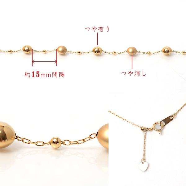 k18 ネックレス レディース 18金 マカロン型 約5.7mm玉入り