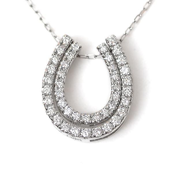 午 うま 干支 ダイヤモンド ネックレス プラチナ 天然 ダイヤ 0.3ct 幸運 お守り 馬蹄 ネックレス ホースシュー リバーシブル 4way ペンダント Pt900 Pt850 |  | 01
