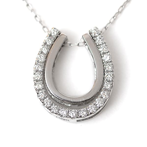 午 うま 干支 ダイヤモンド ネックレス プラチナ 天然 ダイヤ 0.3ct 幸運 お守り 馬蹄 ネックレス ホースシュー リバーシブル 4way ペンダント Pt900 Pt850 |  | 02