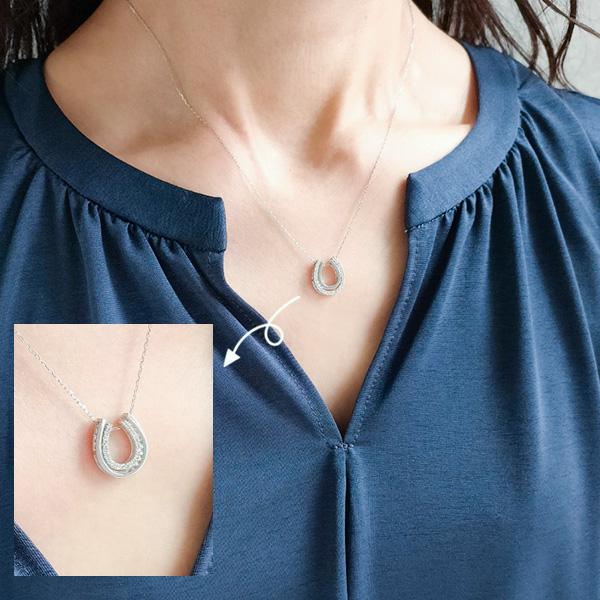 午 うま 干支 ダイヤモンド ネックレス プラチナ 天然 ダイヤ 0.3ct 幸運 お守り 馬蹄 ネックレス ホースシュー リバーシブル 4way ペンダント Pt900 Pt850 |  | 08