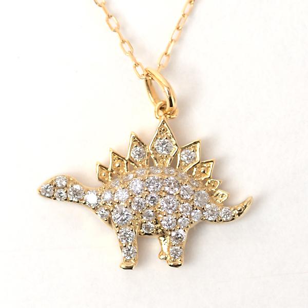 ステゴサウルス ダイヤモンド ネックレス 0.3ct ペンダント 恐竜