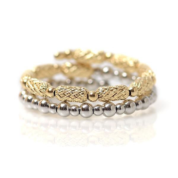 18金 リング 2連調 コイル k18 K18YG シリンダーパーツ x K18WG 丸