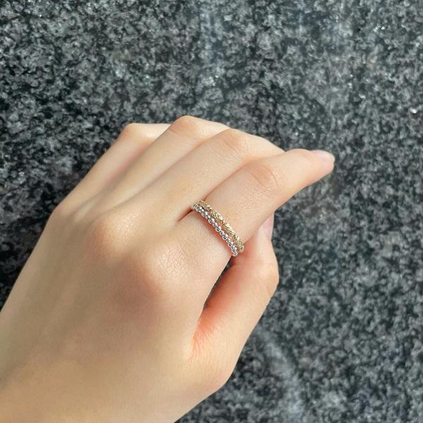 爆買 18金 リング 2連調 コイル k18 K18YG シリンダーパーツ x K18WG