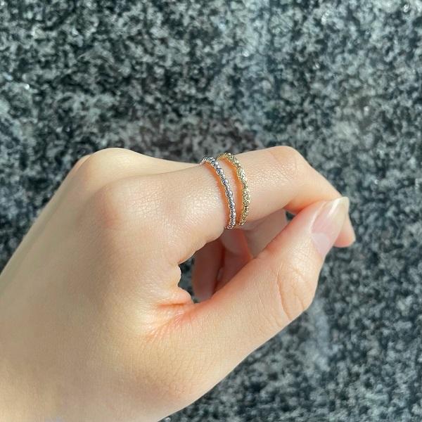 18金 リング 2連調 コイル k18 K18YG シリンダーパーツ x K18WG 丸