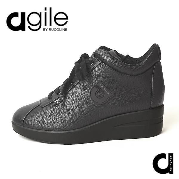ルコライン RUCOLINE 本革エナメル　　黒 スニーカー 36（23cm） RUCOLINE ルコライン 靴 アージレ バイ スニーカー agile-019BK BOX