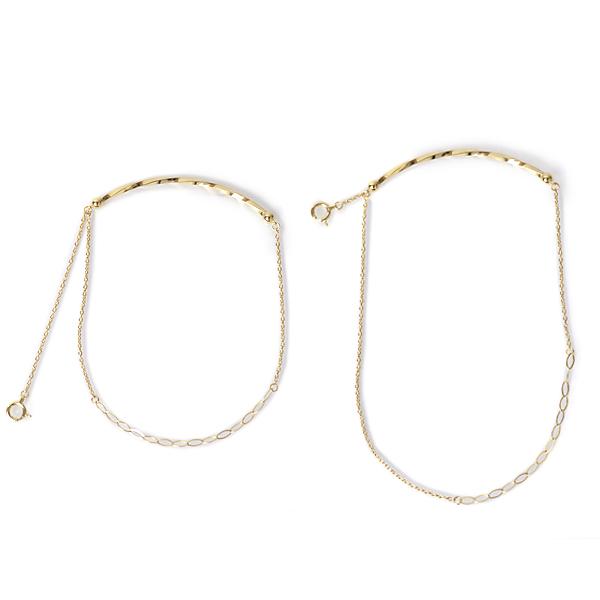 ALL K18 ブレスレット　ピアス K18 ABOUT ブレスレット チェーン ラダー チャーム オブロング BASICS アクセサリー