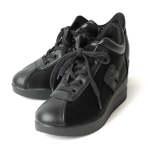 RUCOLINE ルコライン 黒 ウェッジブーツ スリムフィット　RUCO RUCOLINE（ルコライン） ブーツ アージレ バイ agile-359BK CALF PU
