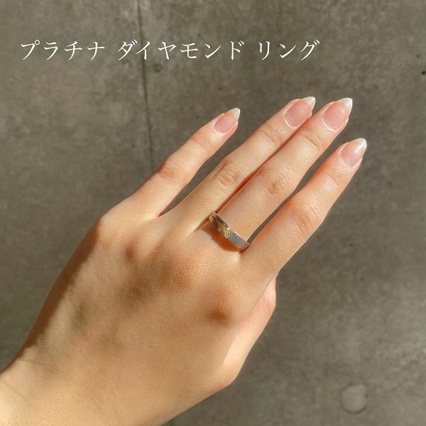 天然 ダイヤモンド リング 三角形 トリリアント 0.18ct プラチナ Pt900 