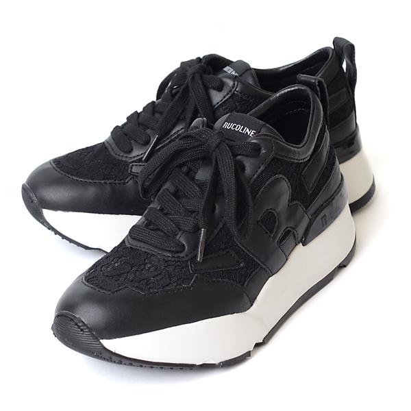 RUCOLINE ハイカット スニーカー ブラック パール ビジュー 36 RUCOLINE（ルコライン） スニーカー 靴 RUCO LINE RUCO-021BK PIZZO