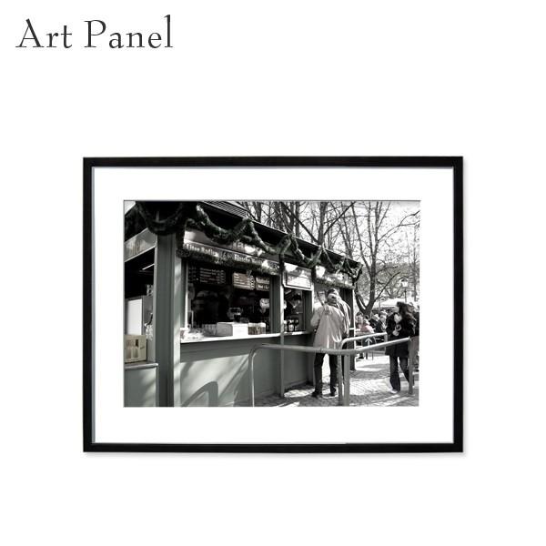 アートパネル モノクロ ドイツ ビアガーデン 街並み インテリア 展示 空間 壁面 壁面 おしゃれ ポスター 絵画 写真