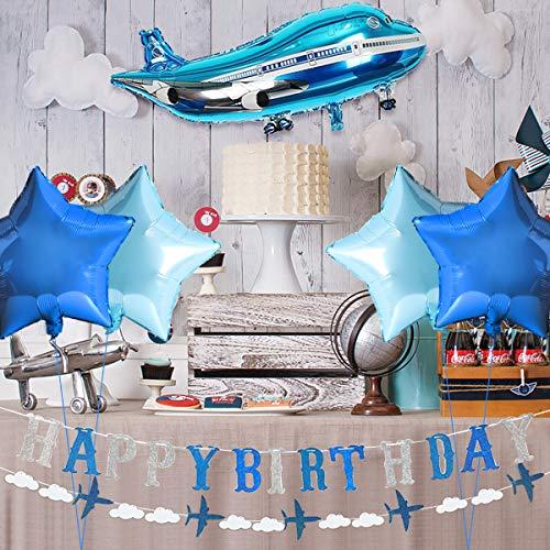 誕生日 飾り付け 飛行機 青い 男の子 １歳 ２歳 バースデー デコレーション パーティー ブルー 部屋装飾セット Ilb2146 La Montagne 通販 Yahoo ショッピング