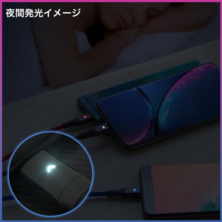 充電ケーブル USBケーブル iPhone 3in1 タイプC Type C 2m 1m