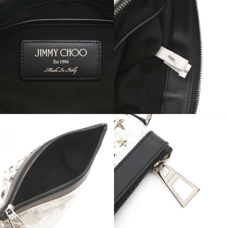 【先着50名限定!!今スグ使える3つのクーポンを緊急配布中!!】 ジミーチュウ JIMMY CHOO クラッチバッグ スタースタッズ レザー シルバー｜penguin-vintage｜10