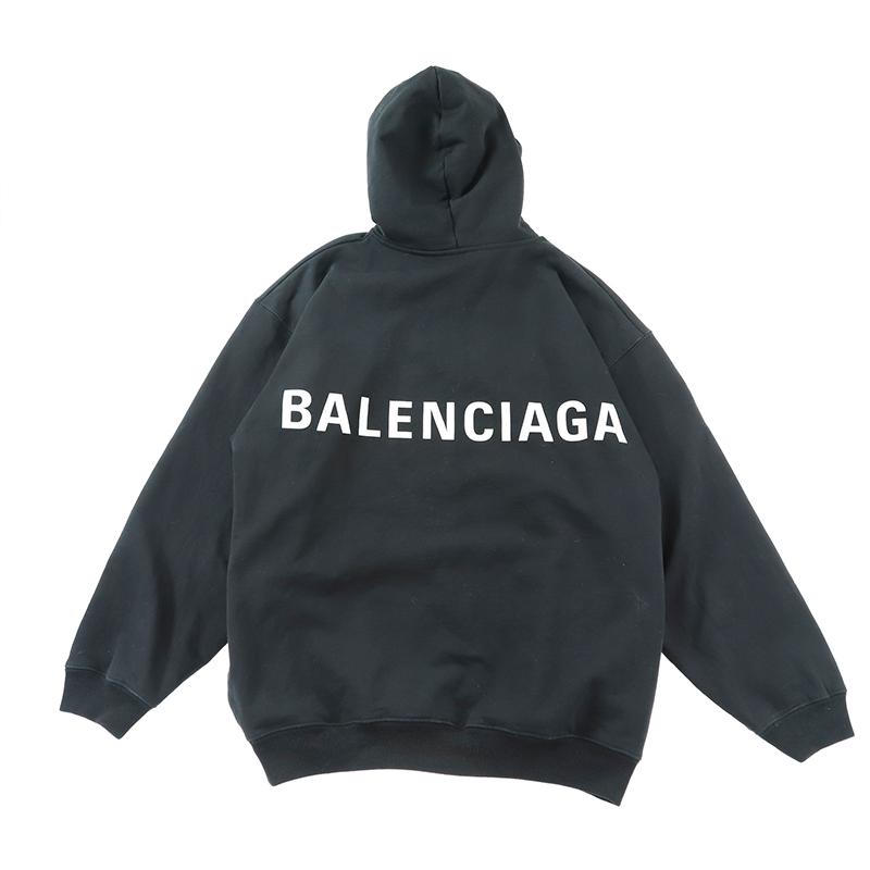 バレンシアガ BALENCIAGA パーカー ロゴ プルオーバー ブラック :P9636