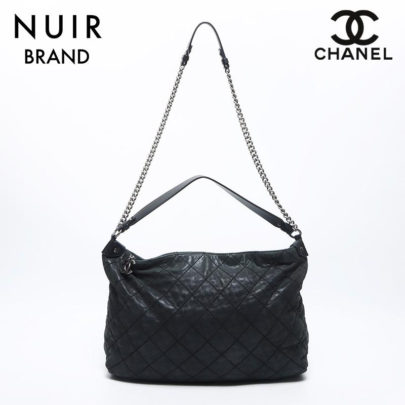 CHANEL ブラックレザー ショルダーバッグ 2012-2013 CHANEL（シャネル） ショルダーバッグ ココ デイリー ホーボー