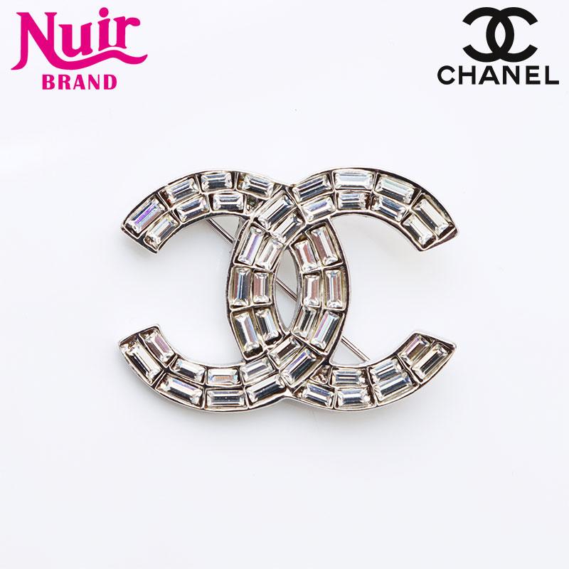 CHANEL シャネル ブローチ ココマーク ラインストーン 2001年 シルバー  