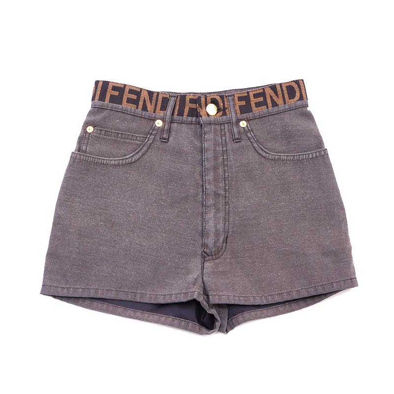 【先着50名限定!!今スグ使える3つのクーポンを緊急配布中!!】 フェンディ FENDI ショートパンツ デニム ロゴベルト ダークグレー｜penguin-vintage｜02