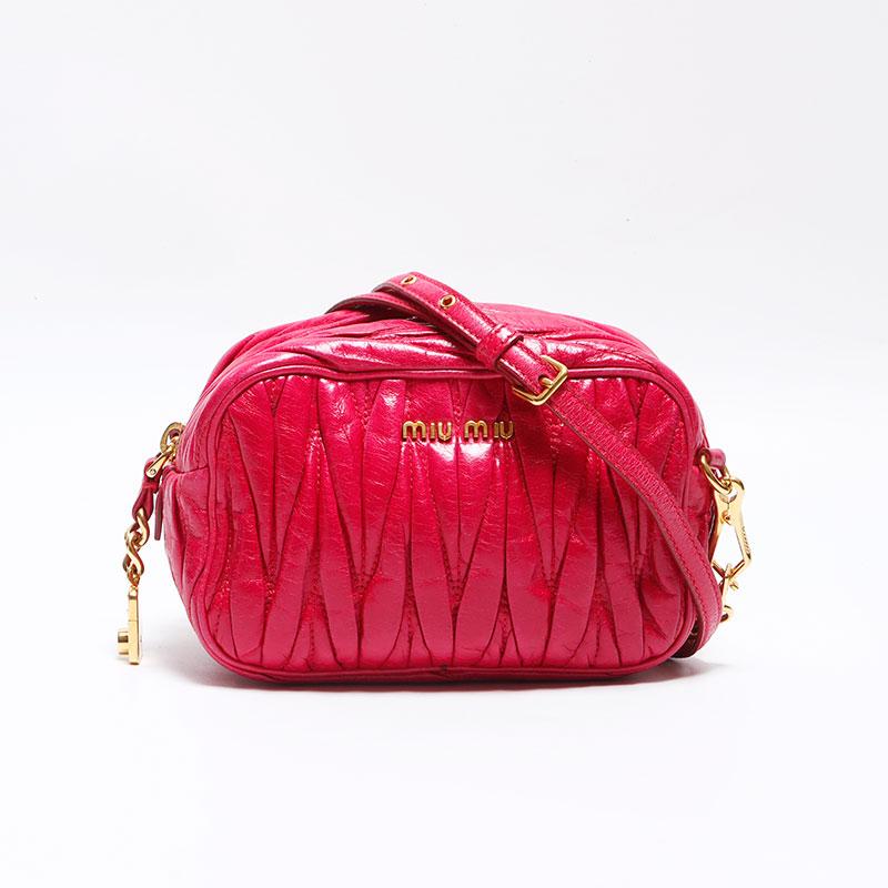 ミュウ ミュウ Miu Miu ショルダーバッグ ヴィッテロ シャイン レザー 