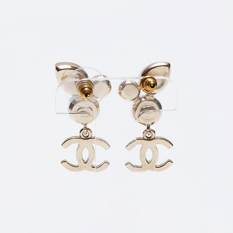シャネル CHANEL A22C ココマーク ラインストーン リーフ パール ピアス