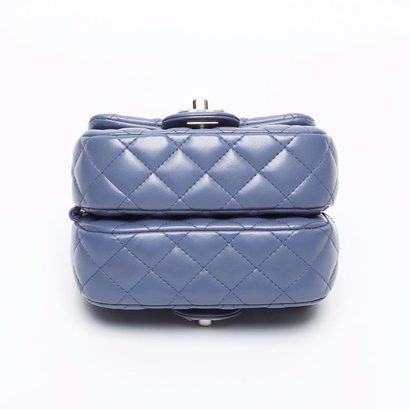 シャネル CHANEL ショルダーバッグ ツイン クラシック ミニマトラッセ ラムスキン 15番台 ブルー【中古】_7