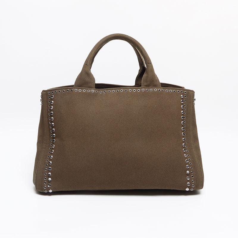 PRADA プラダ トートバッグ スタッズ カナパ M キャンバス PRADA プラダ トートバッグ スタッズ カナパ M キャンバス