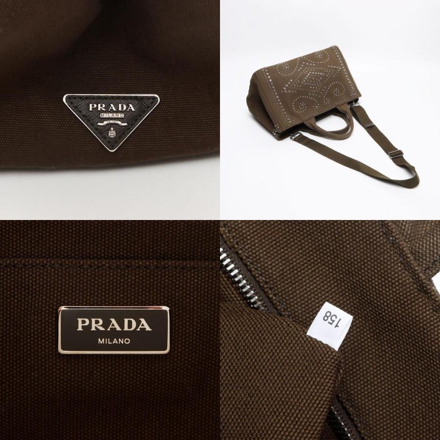 PRADA プラダ トートバッグ スタッズ カナパ M キャンバス PRADA プラダ トートバッグ スタッズ カナパ M キャンバス