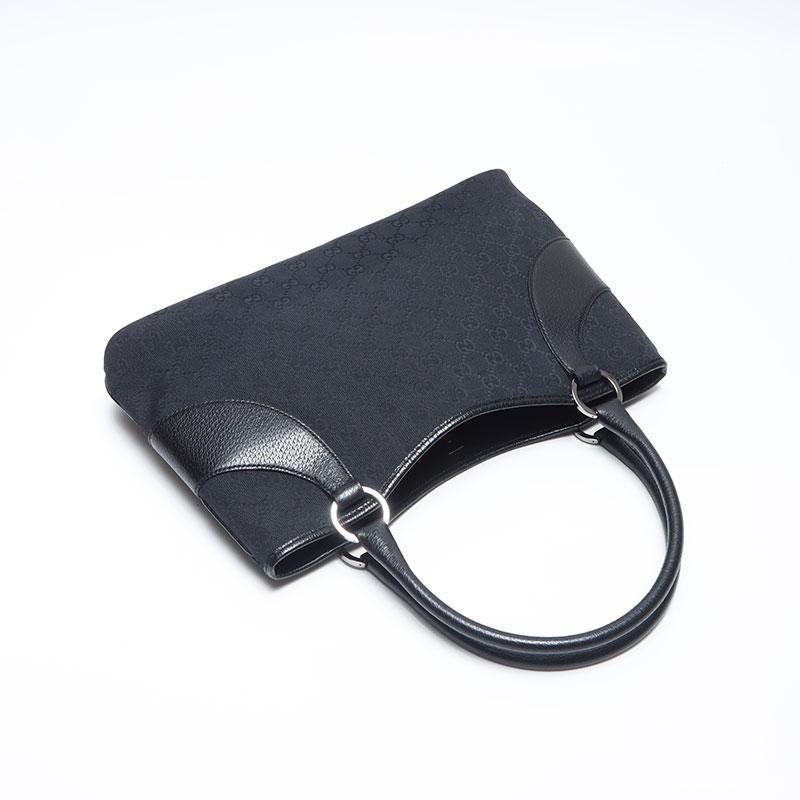 GUCCI（グッチ） ハンドバッグ GGキャンバス × レザー ブラック : NUIR