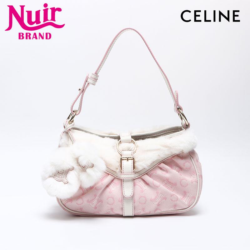 CELINE（セリーヌ） ショルダーバッグ ラビットファー キャンバス
