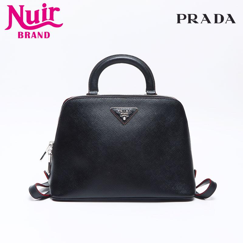 ☆新品未使用品☆⚪︎ プラダ　サフィアーノ　レザー バックパック　リュック　黒 PRADA（プラダ） Re-Nylonxサフィアーノレザー バックパック リュック