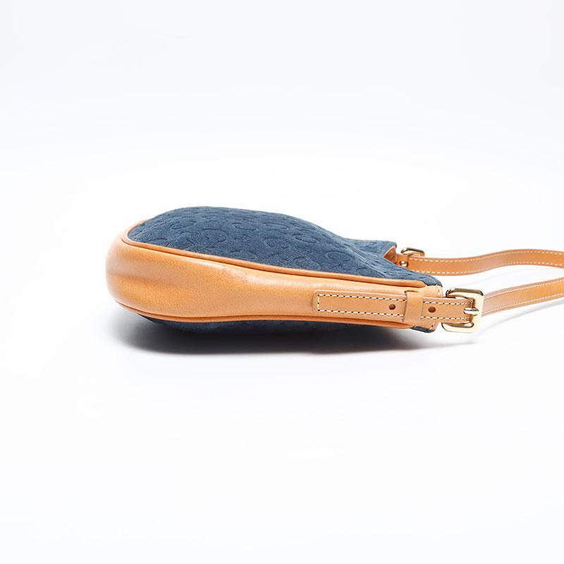 CELINE（セリーヌ） ショルダーバッグ マカダム スエード ネイビー 