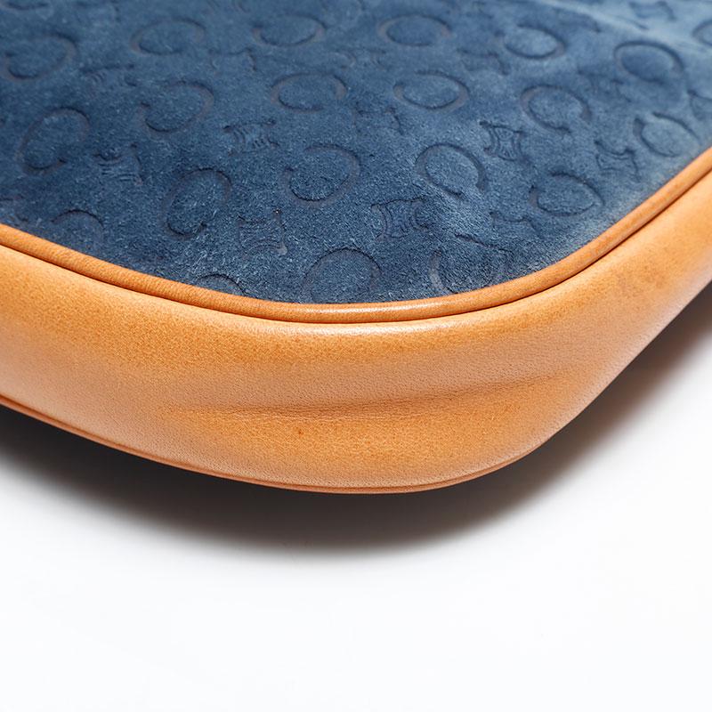 CELINE（セリーヌ） ショルダーバッグ マカダム スエード ネイビー 