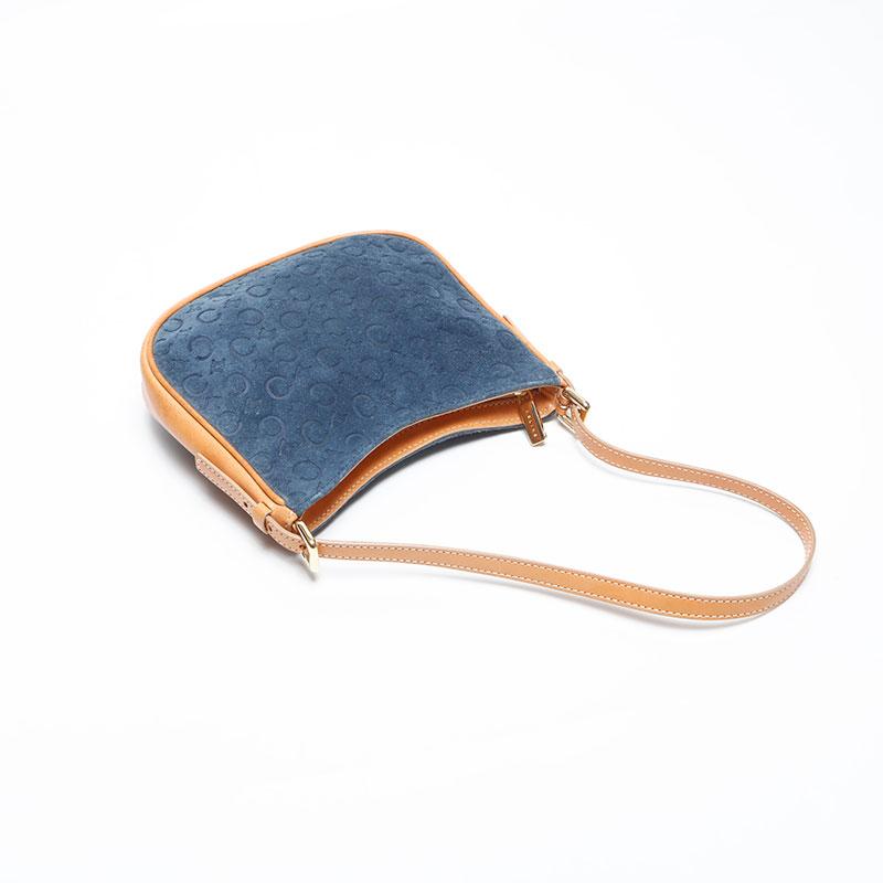 CELINE（セリーヌ） ショルダーバッグ マカダム スエード ネイビー
